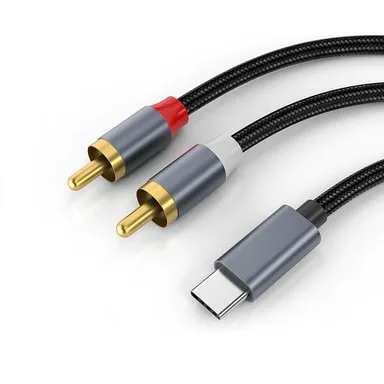 RCA-kabel, USB C till 2 RCA AUX-ljudkabel