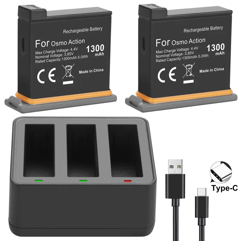 Actionkamera Batteriladdarnav, 2-kanals Säker Snabbladdning Byt Batteri LED-indikator för Sportkamera