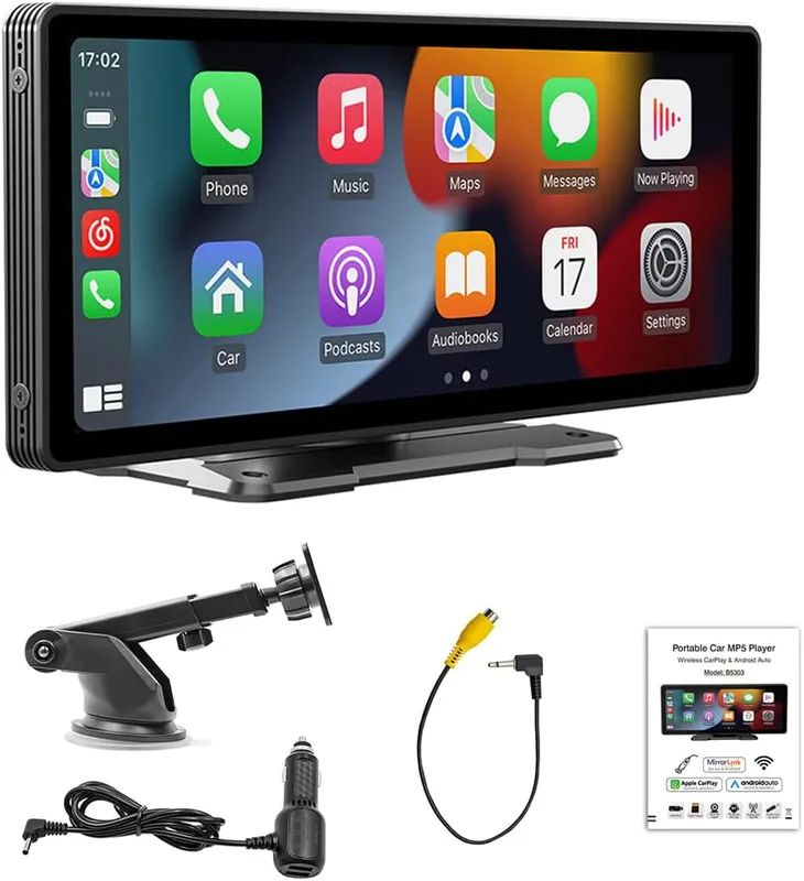 9,2 tum trådlös bärbar bilspelskärm för Apple CarPlay och Android auto