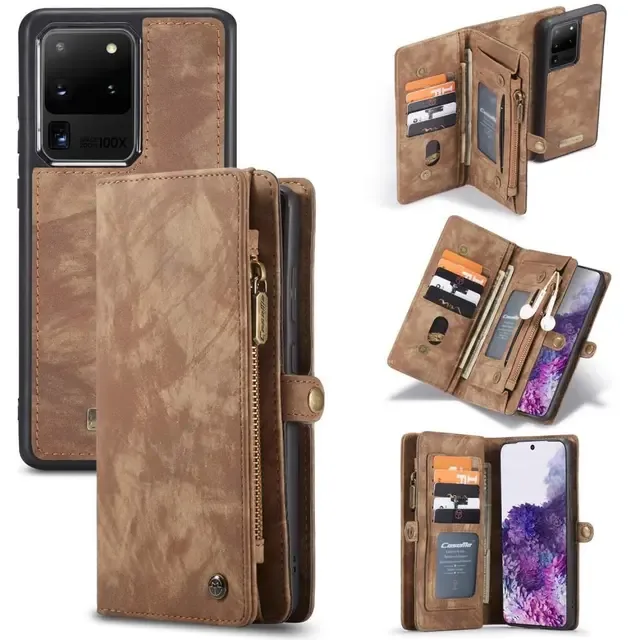 CaseMe Samsung Galaxy S20 Ultra Retro läder plånboksfodral