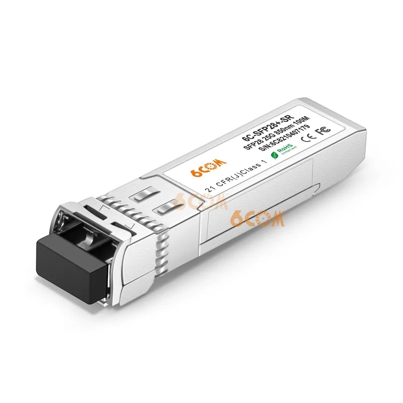 25G SFP28 SFP+ Transceiver, 25GBase-SR Module, 850nm MMF, up to 100meters, Compatible with Mellanox MMA2P00-AS
