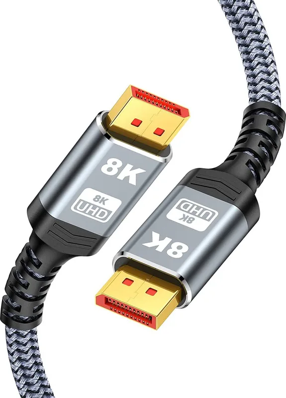 8K DisplayPort Cables, DP Cables 1.4 8K@60Hz, 4K@144Hz, 2K@240Hz