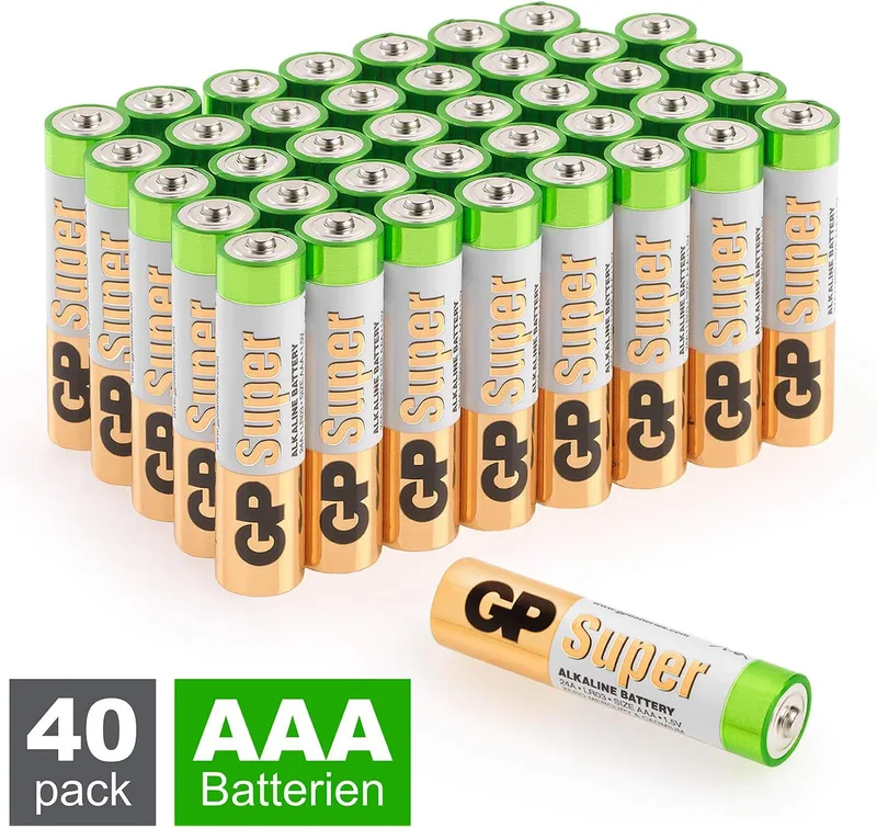 GP AAA 1,5 V Superalkaliskt Batteri Paket med 40