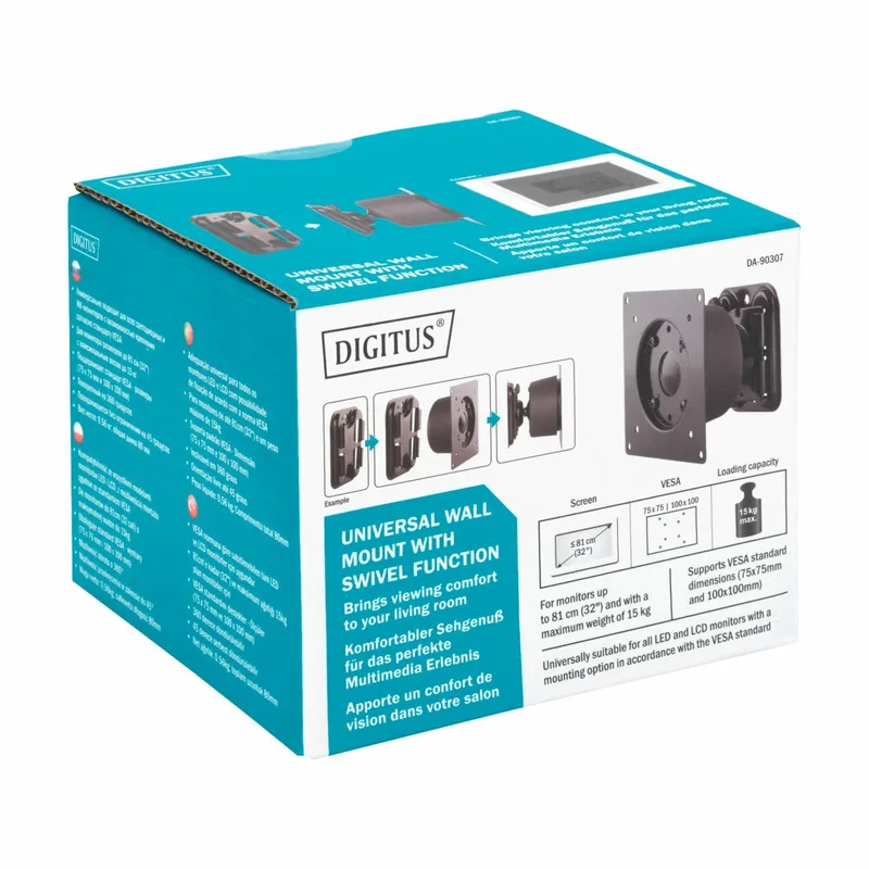 Digitus DA-90307 1x Monitor-väggfäste 38,1 cm (15)