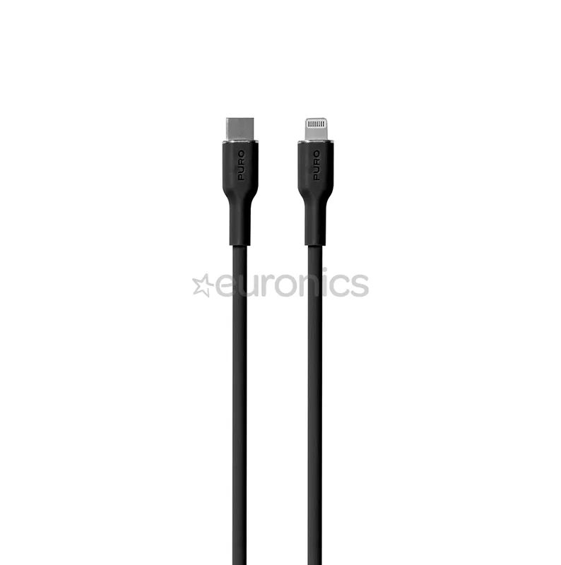 PURO PUCAPLTUSBCICONBLK, 1,5 m, USB C, Lightning