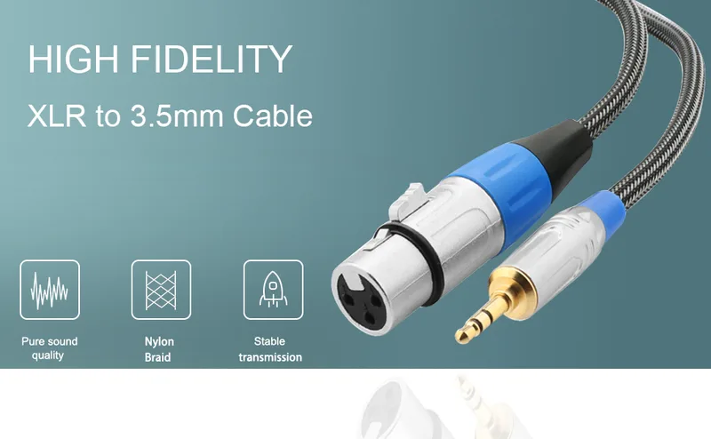 Tisino XLR till 3,5 mm mini uttag mikrofonkabel