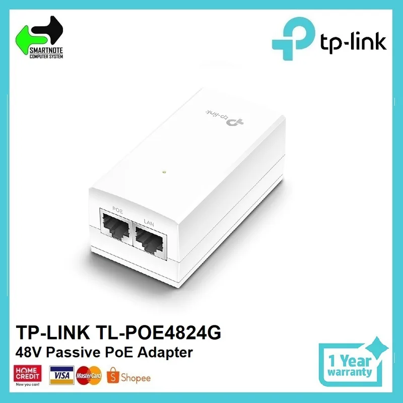 TP-Link Ggbt 48VDC passiv PoE-adapter TL-POE4824G
