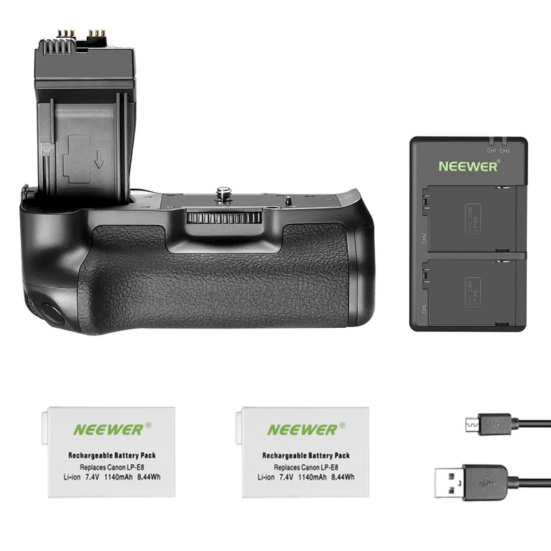 Neewer® BG-E8 Ersättnings batterigrepp för Canon EOS 550D/600D/650D/700D Rebel T2i/T3i/T4i/T5i