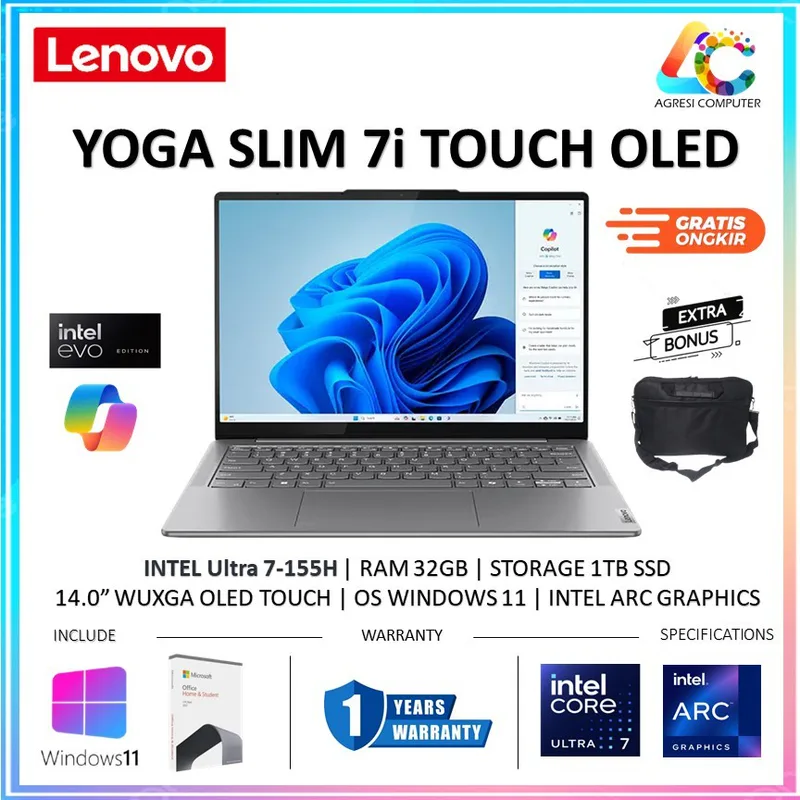Lenovo Yoga Slim 7i 14" Ultra 7-155H/32GB/1TB/OLED