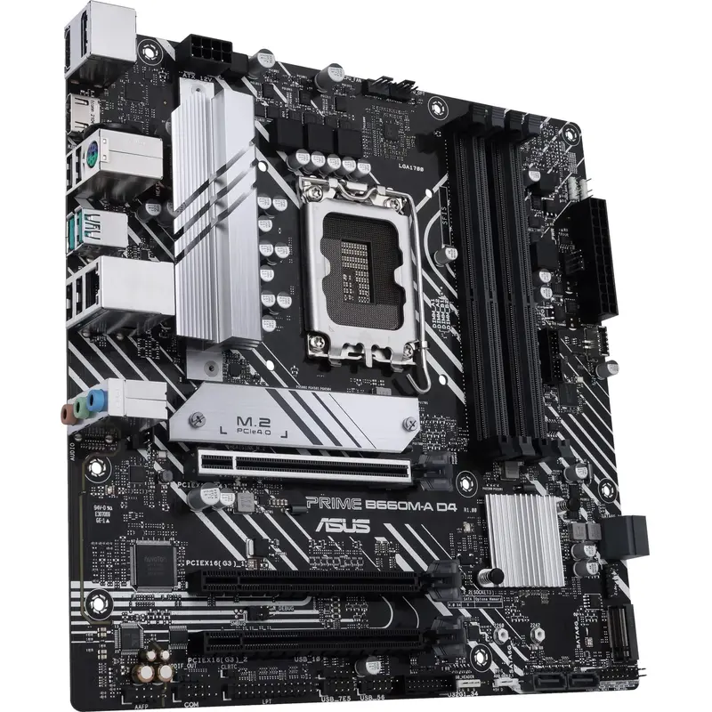 ASUS PRIME B660M-A D4 spelmoderkortsuttag Intel LGA 1700