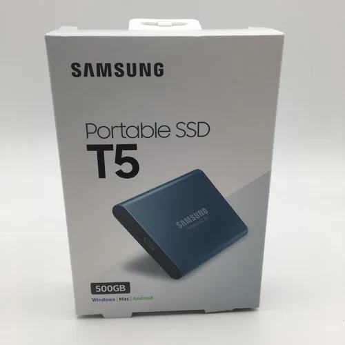 Samsung T5 500 GB USB 3.1 Gen 2 (10 Gbps, Type-C) External Solid State Drive (Portable SSD) Alluring Blue (MU-PA500B)