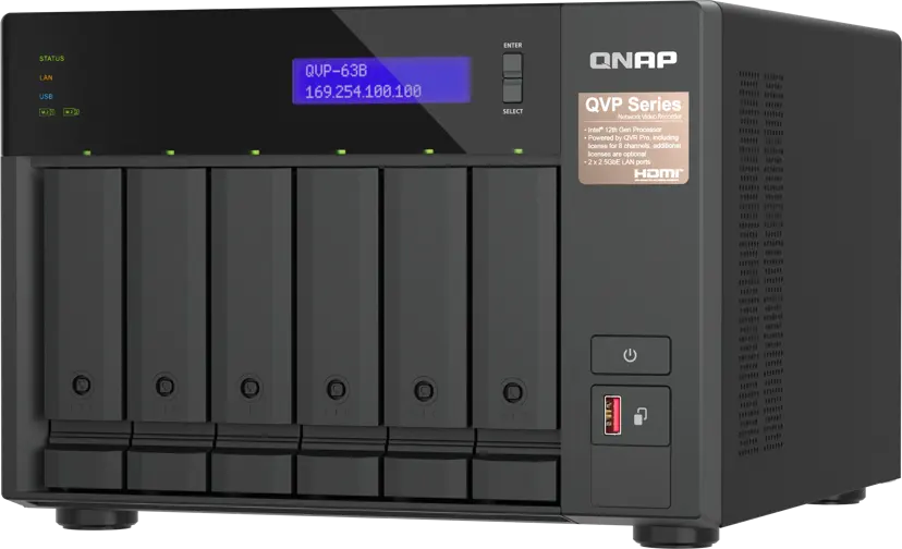 QVP-63B NAS- & lagringsservrar Tower Intel® Core™ i3 16 GB DDR4 0 TB Svart