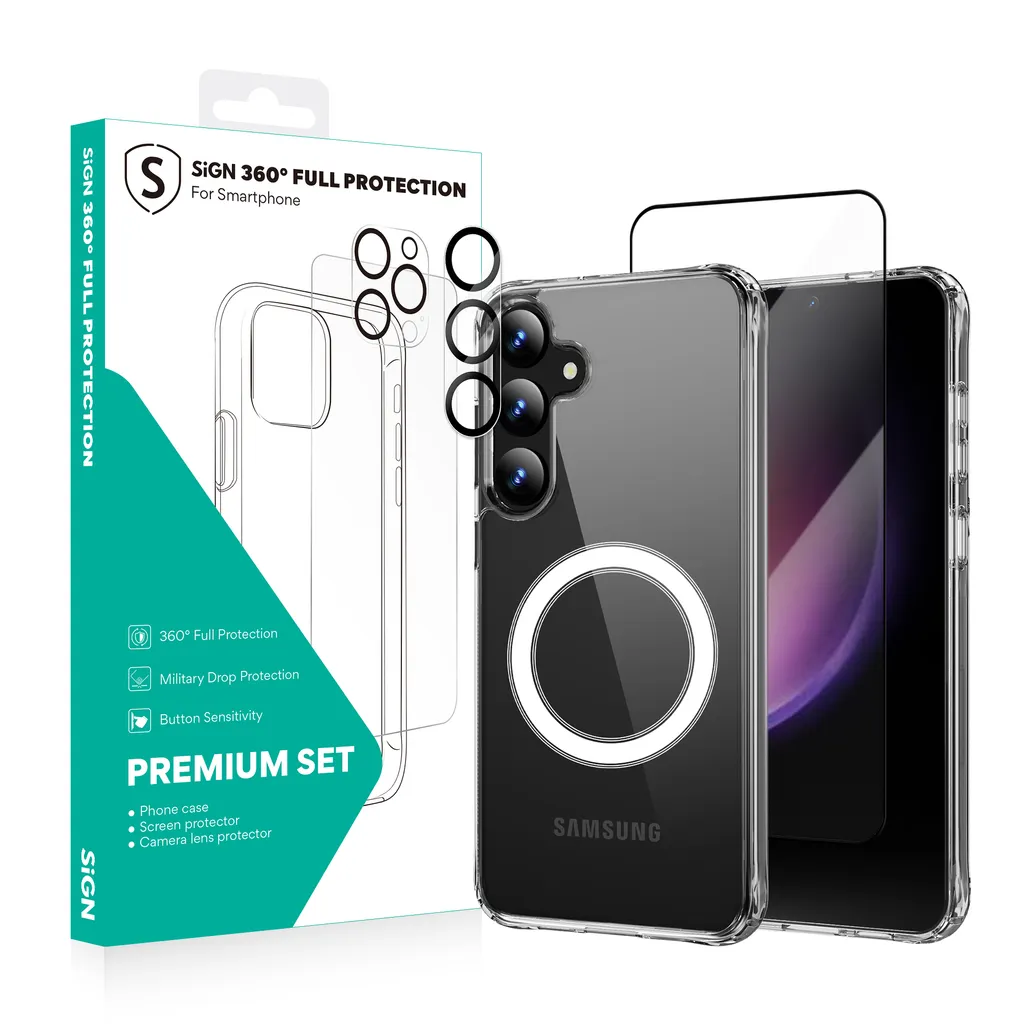 PanzerGlass™ 360 grader 3-i-1 skyddspaket för Samsung Galaxy S24 Plus