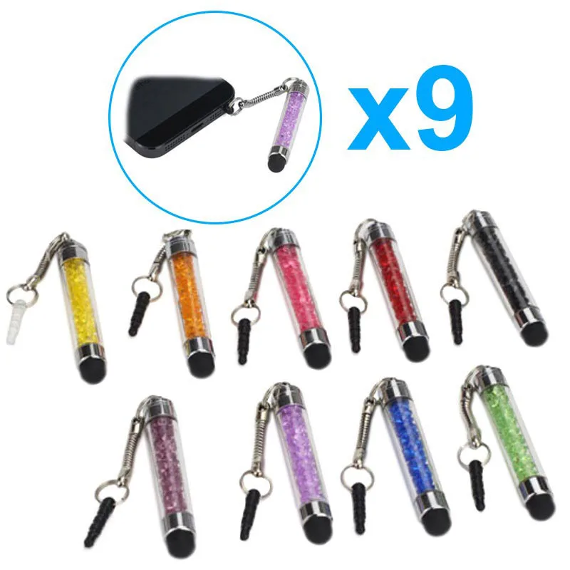 9 st Touchpennor 3,5 mm kontakt Premium kapacitiv stylus pekpenna Touchpenna
