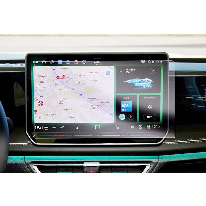 GAFAT [2 stycken] Kompatibel med nya VW Passat B9 Variant 2024 2025 15" Navigation skyddsfilm, Nano skärmskydd för Pasat B9 från tillverkningsår 2024-