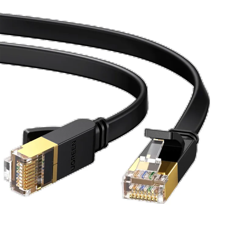 UGREEN Cat7 RJ45 Ethernet Kabel Platt Guldpläterad 10Gbps 600MHz FTP