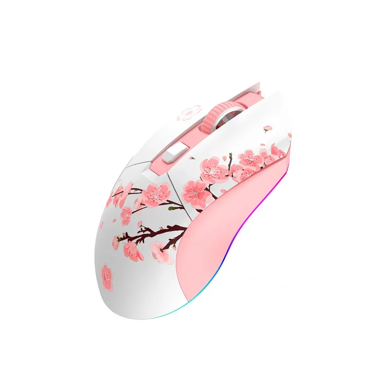DAREU Sakura Pink trådlös trådbunden spelmus