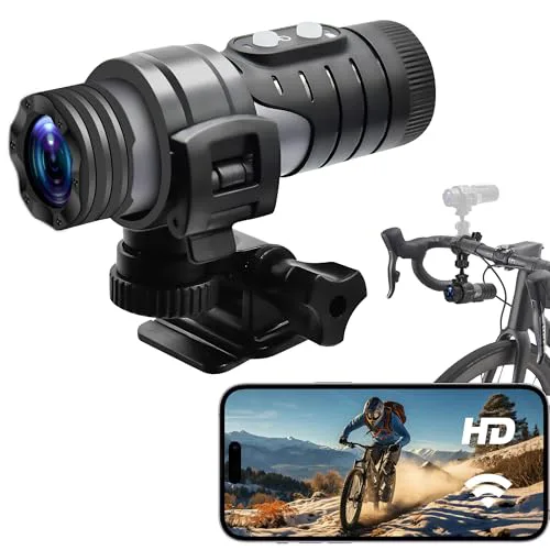 Motorcykelhjälmkamera, 1080P och Bak Cykelkamera Sportkamera Mini Actionkamera Dubbel Dash Cam för äventyrskörning, Cykel Motorcykelhjälmtillbehör