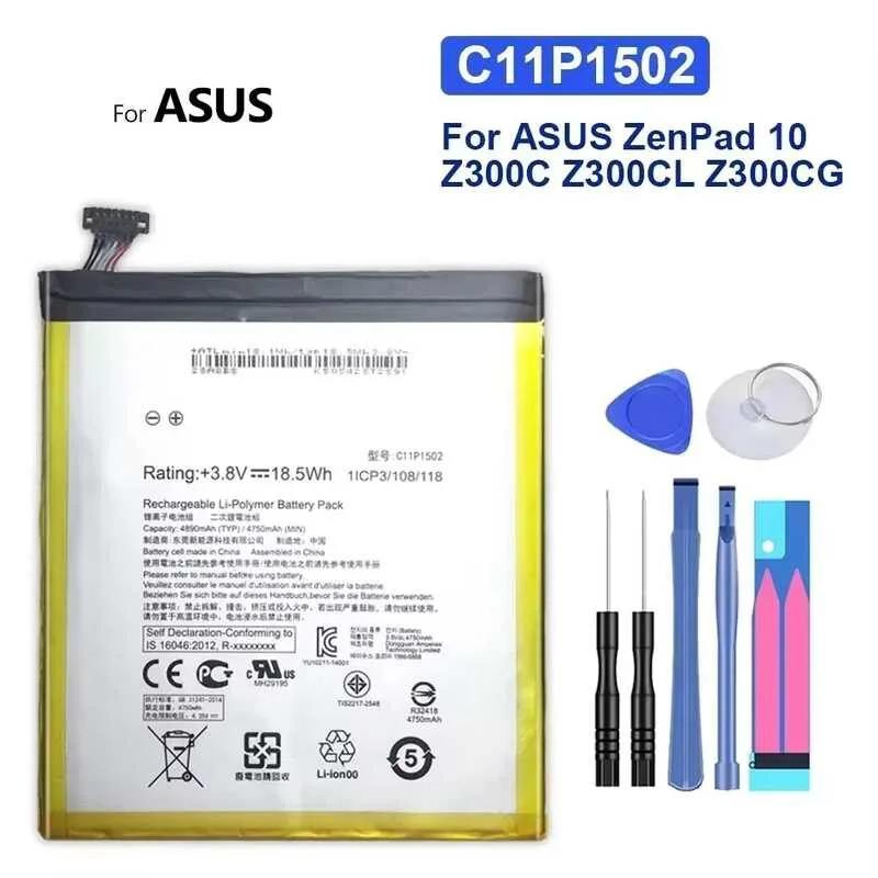 Ersättning C11P1502 batteri kompatibel med ASUS ZenPad 10, Z300C, P023, ZenPad 10.1 C11P1502 (1ICP3/108/118) C11P1517 (1ICP3/108/118)