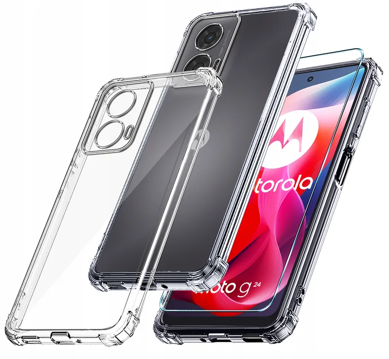 EASSGU Fodral för Motorola Moto G04 / Motorola Moto G24 / G24 Power (6,5 tum tum), TPU-silikonfodral Gradient Färg Transparent, Stötsäker och Reptålig