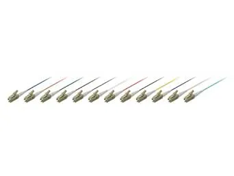 Equip glasfiberkab. LC/PC Pigtail multiläge duplex OM2 2,00 m Set med flera färger