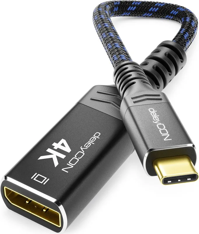 deleyCON 4K USB C till DisplayPort Adapter Kabel
