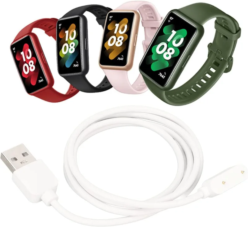 Smartwatch-laddare USB-klockaladdare Slitstark Snabbladdningskabelsladd for 6 7 Band 6 7 ES Watch (Vit)