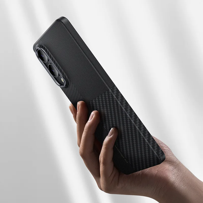 MTK Till Samsung Galaxy S25 Edge Karbon fiber Texture Skal
