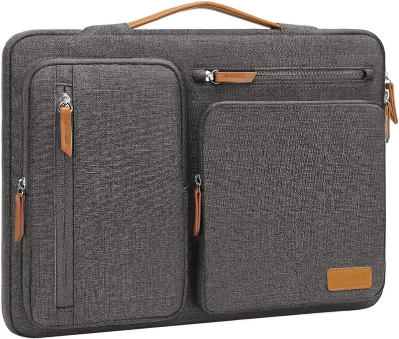 MOSISO 360 laptopfodral 14 tum, 14 tum, bärbar datorväska, kompatibel med HP Lenovo DELL ASUS Acer, DELL, Lenovo, öppen sidoväska med 4 fickor med dra