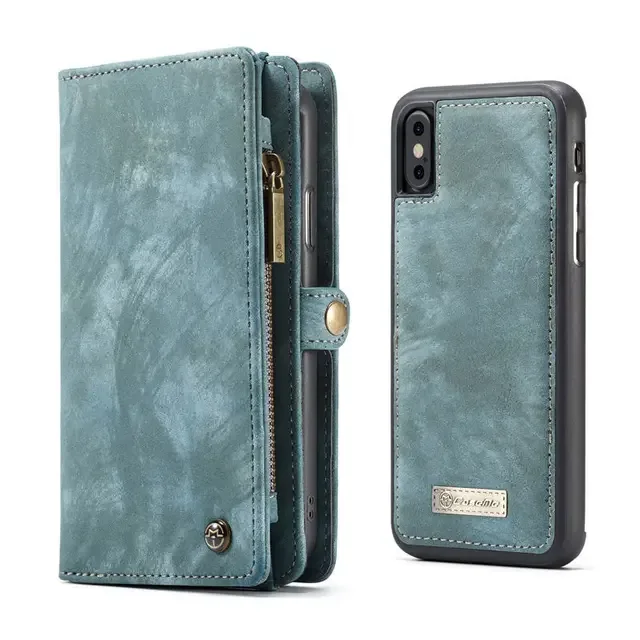 CaseMe till iPhone X / XS Retro Split läder plånboksfodral