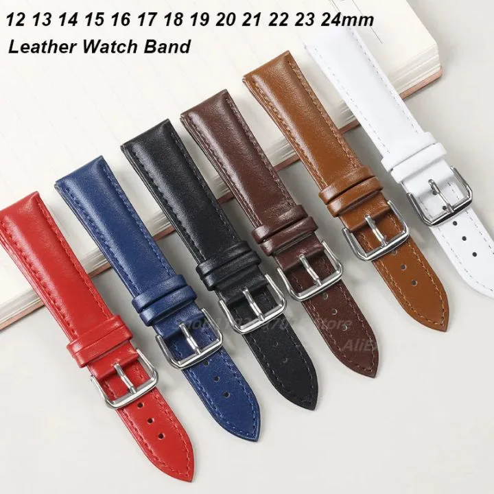 15 16 17 18 19 20 21 22 23 24mm Läderarmband Mjukt Materialarmband For For Samsung Galaxy Watch(Red,21mm)