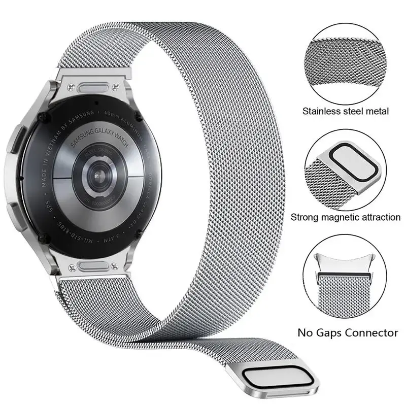 Milanese Loop-band passar for Samsung Galaxy Watch 6 4 Classic 5 pro 40mm 44mm 47mm 43mm metallarmband passform for Galaxy Watch 4 6 Strap