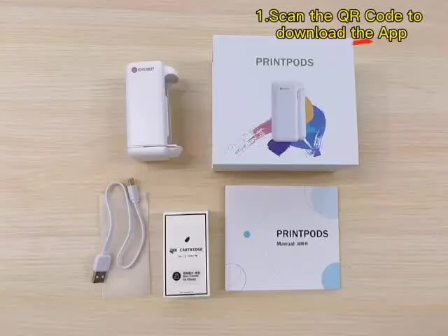 PrintPods handhållen skrivare mini bärbar bläckstråleskrivare