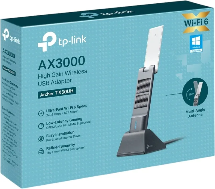 TP-LINK Archer TX50UH AX3000 High Gain Dual Band Wi-Fi 6 USB Adapter