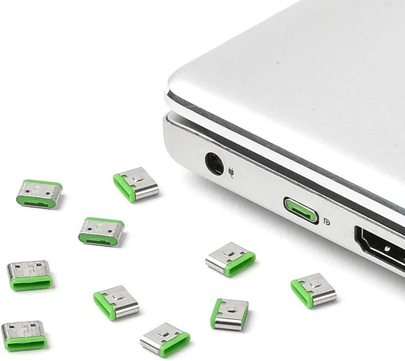Port Blocker USB-C Grön 10-Pack utan nyckel