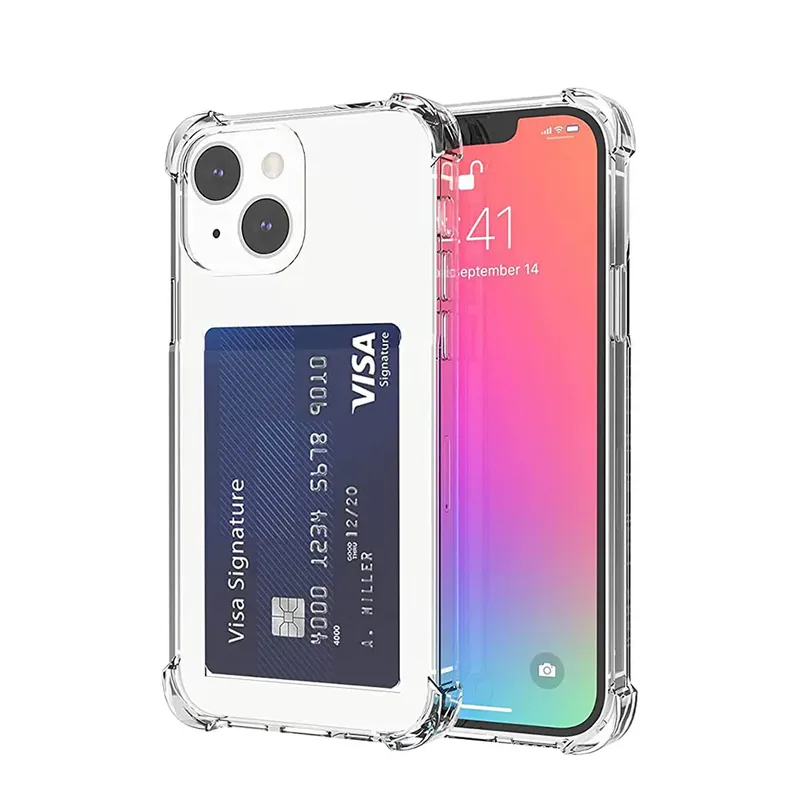 24 Transparent bakskal med kortfack iPhone 13