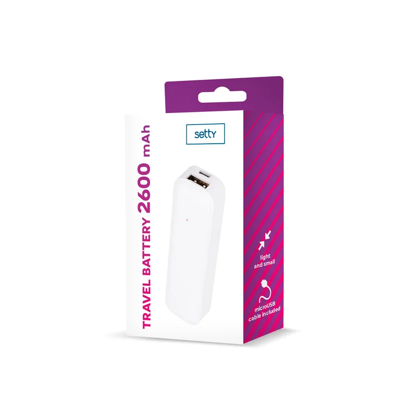 Setty Powerbank 2600 mAh Mini, Vit