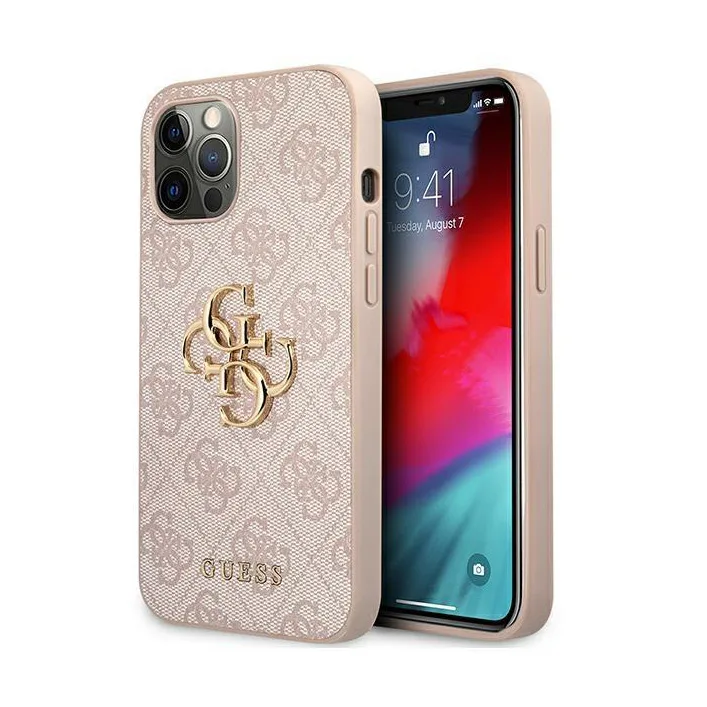Guess Fodral för iPhone 12 Pro Max 6,7 tum rosa GUHCP12L4GMGPI 4G Big Metal logotyp