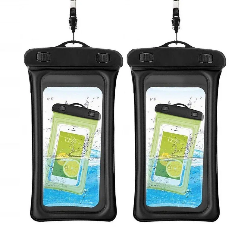 INF Flytande vattentät mobilväska Universal Svart 2-pack