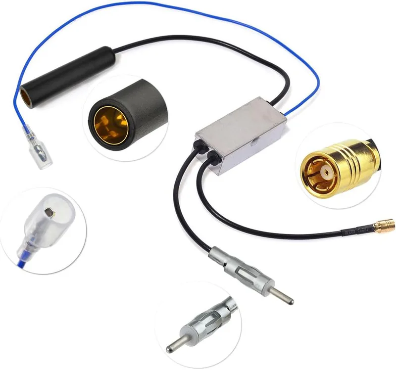 Eightwood DAB antenn splitter SMB-adapter DIN kontakt bilradio DAB antenn