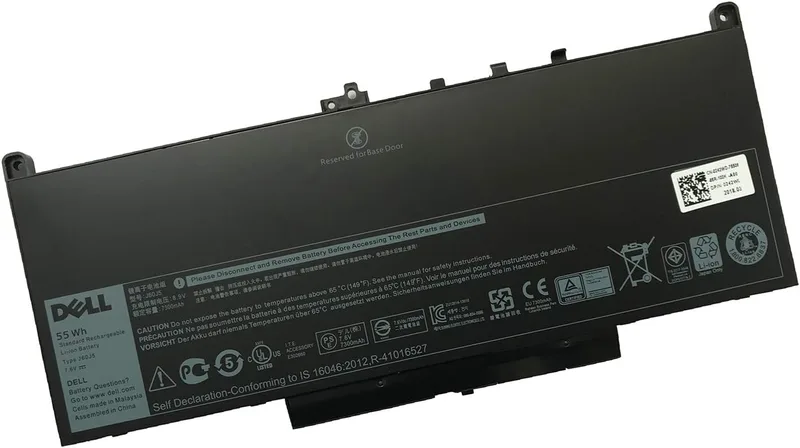 55WH J60J5 laptop batteri ersättning för Dell Latitude E7270 E7470 serien