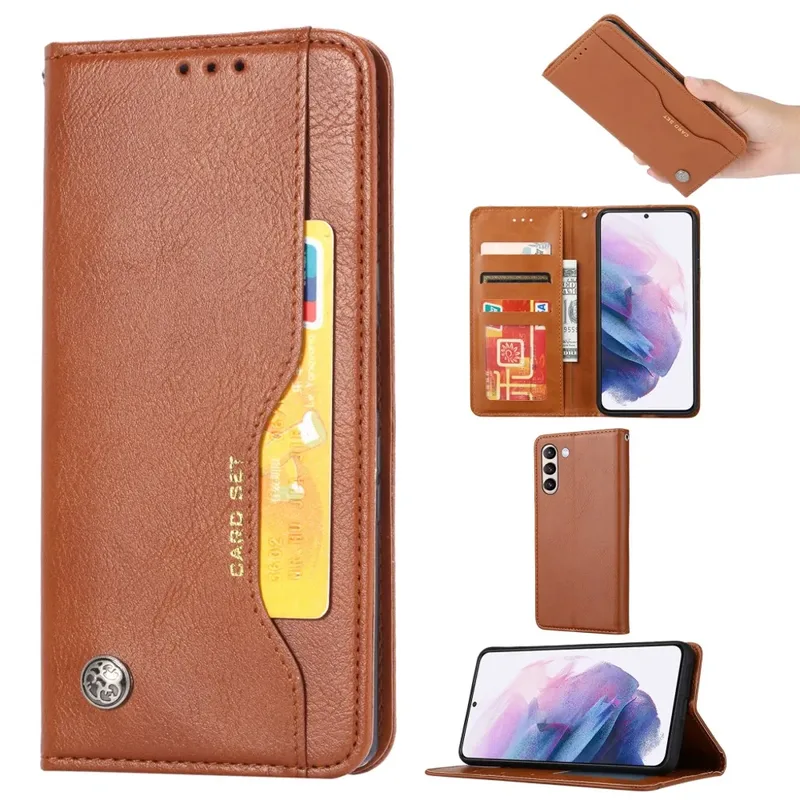 Fodral för Samsung Galaxy S24 Plus, plånbok PU-läder stötsäkert fodral