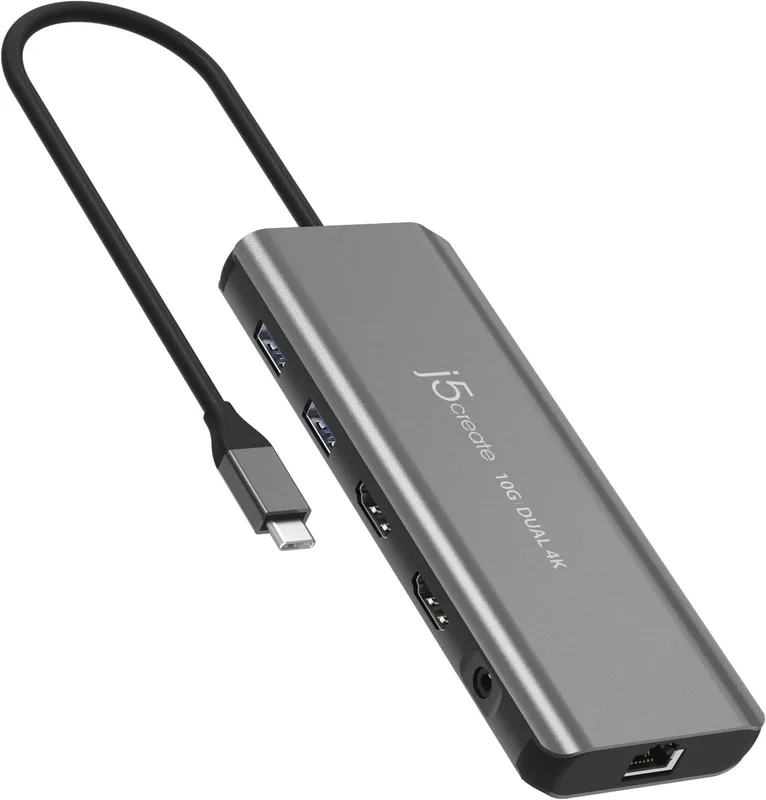 j5 create USB Type-C 7 in 1 PD support Dual HDMI Gen2 Multihub