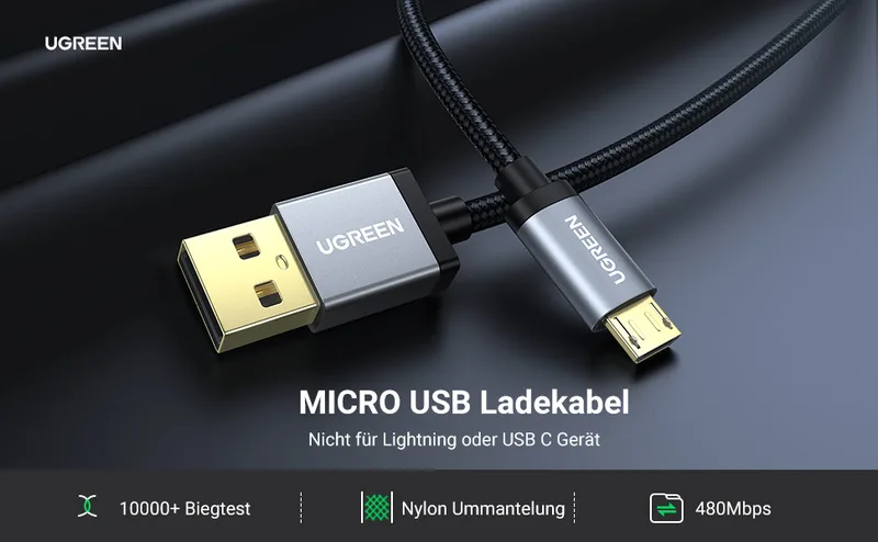 UGREEN Micro USB Kabel Nylon 18W