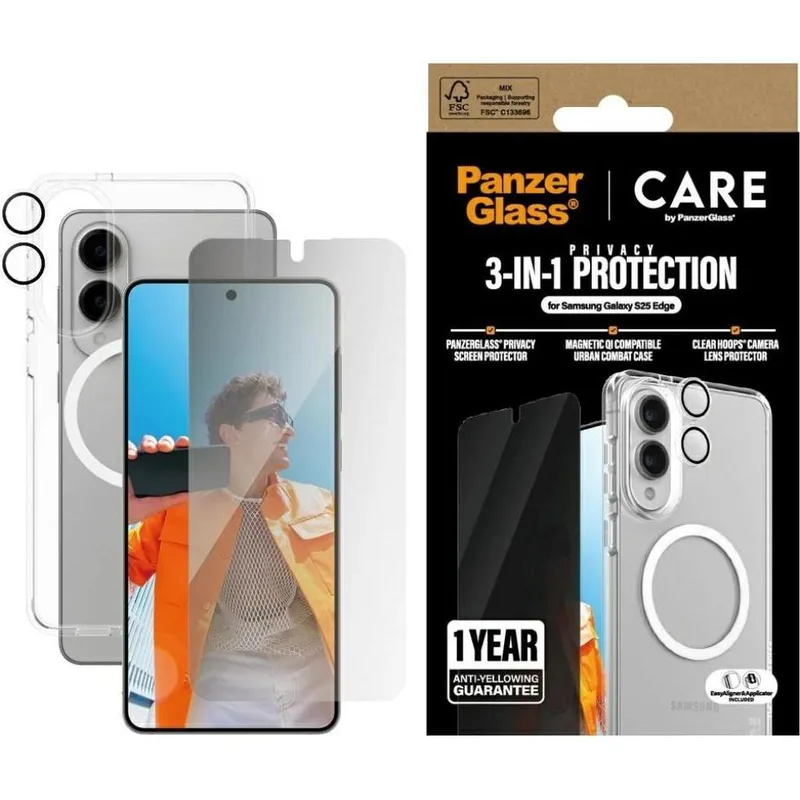 PanzerGlass - 2-i-1-förpackning Samsung S25 Edge
