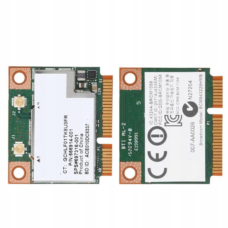 ASHATA Mini-PCI-E Nätverkskort BCM943228HMB
