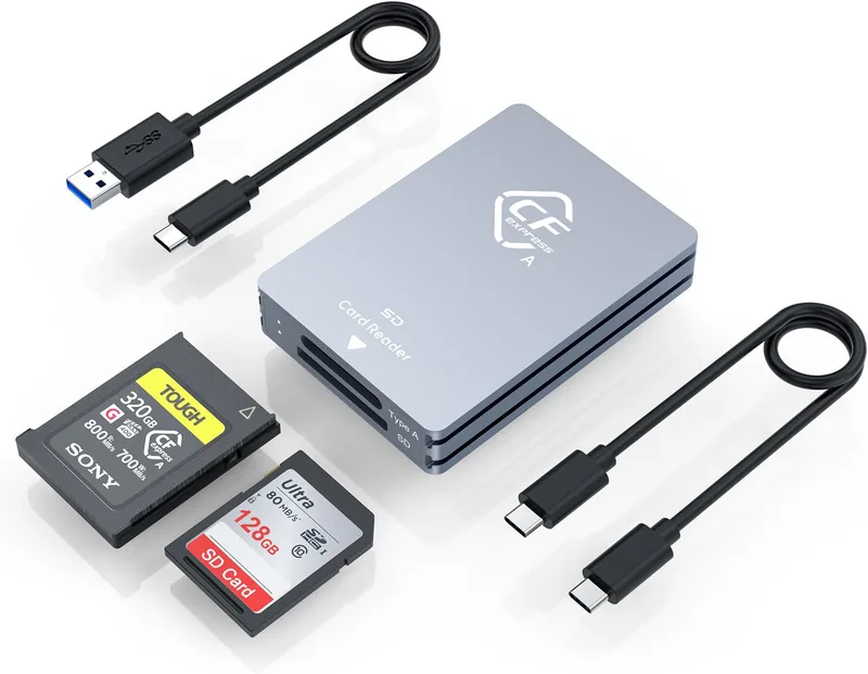CFexpress Type A and SDXC/SDHC UHS-II Dual-Slot Card Reader