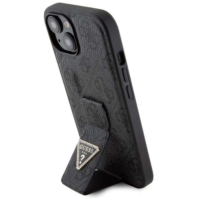 Guess Mobilskal till iPhone 15 Grip Stand Triangle Strass