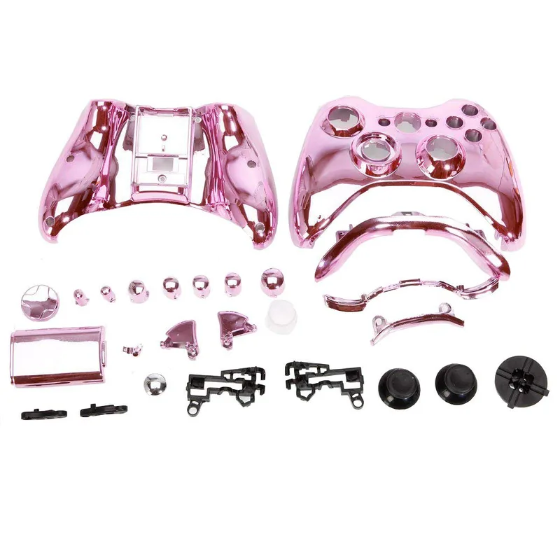 OSTENT Replacement Case Shell & Button Kit Compatible for Microsoft Xbox 360 Wireless Controller Color Pink