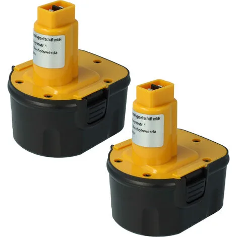 vhbw 2 x utbytesbatteri för Dewalt DE9037, DE9071, DE9074, DE9075, DE9501, DW907, DW9071